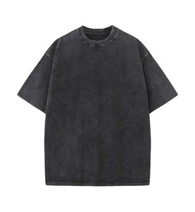 Camiseta Oversize de Algodón 100% de Alto Gramaje con Lavado Vintage, Estilo Urbano, Corte Holgado, Impresión de Logotipo Personalizado, Fabricante OEM al por Mayor - Product Image 4