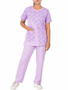 ชุดยูนิฟอร์มทางการแพทย์แบบคลินิกสำหรับบุรุษและสตรี ชุดสครับพยาบาลแบบจั๊มสูท แขนสั้น ผ้าวอร์สเตด ชุดแพทย์ ชุดพยาบาล ชุดสครับสำหรับโรงพยาบาล - Product Image 2