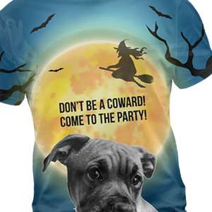 Camiseta con Estampado de Sublimación Personalizado, Diseño Gráfico de Halloween con Foto de Perro, Unisex, Temática de Fiesta, OEM, ODM, Poliéster, Alta Calidad - Product Image 4