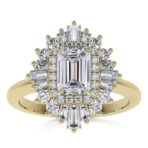 Anillo de Compromiso Gema Creative Natural de Oro de 18k con Diamante Cultivado en Laboratorio de Corte Radiante Estilo Art Deco, Certificado por IGI para Aniversario de Bodas - Product Image 5