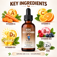 Complément alimentaire multivitaminé liquide pour enfants OEM, gélules de gélatine liquide multivitaminées végétaliennes en forme d'ours, pour la santé immunitaire, certifié Halal