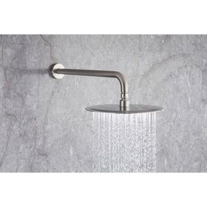 Braccio doccia fisso extra lungo da 20 pollici con flangia, accessorio per soffione doccia in acciaio inossidabile montato a parete, finitura nichel spazzolato - Product Image 2
