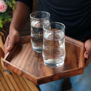 New FAIZA CRAFT Art Deco Fruit Design Wooden Serving <b>Tray</b> for Home Decor Coffee <b>Breakfast</b> & Dinner From India - Product Image 3
