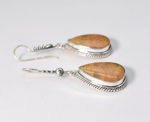 Natural Jasper Dangle <b>Earrings</b> In 92.5 Sterling Silver Anniversary Gift For Her - Product Image 6