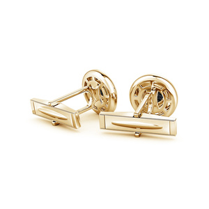 Boutons de manchette en or pour homme avec micro-incrustation de diamant noir naturel taille brillant rond, bijoux formels pour mariage - Product Image 4