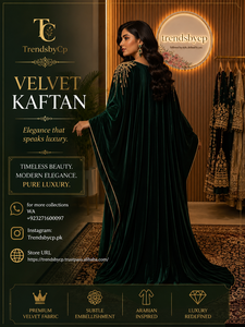 Robe Abaya élégante en velours, grande taille, pour femmes musulmanes, longue tunique à col en V, manches trois-quarts, longueur au sol, robe de mariage pour l'Aïd al-Fitr - Product Image 6