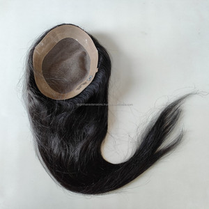 Mono base 100% de cabello humano indio virgen para mujer, adorno de cabello, envío rápido, venta al por mayor - Product Image 1