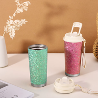 Bouteille d'eau en titane pur de qualité supérieure 500 ml, tasse à café isotherme double paroi, mug en titane portable anti-fuite pour le bureau et les affaires