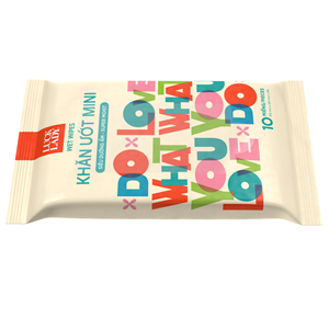 Paquete de 6 mini bolsas de toallitas húmedas Luck Lady sin fragancia (Goi trong) de alta calidad, 10 piezas, toallitas femeninas - Product Image 1