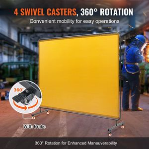 Professionale 6 'X 8' schermo per tenda industriale per saldatura industriale rotella girevole 4 in vinile resistente alla fiamma (2 forniture per saldatura - Product Image 3