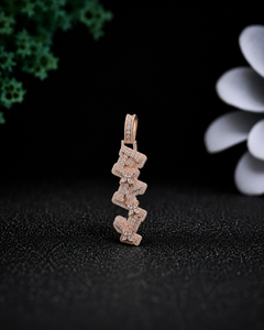 Rose Gold Diamond Pendant Necklace Micro Pave Flower Design Luxury Unisex Everyday Wear - Product Image 1
