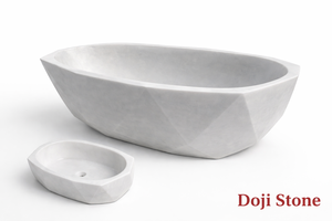 Freestanding Modern Oval/Rectangle Solid Stone Bathtub-Smooth Matte Soaking Tub for Bathrooms - Product Image 2