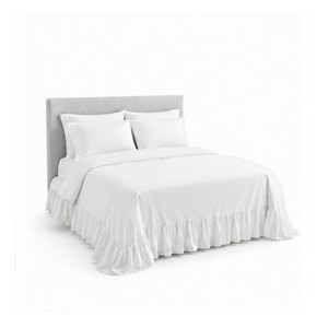 High Quality Plain <b>White</b> Bed Sheet Comfortable Comforter Set Smooth Texture Polyester/Cotton Durable Eco-Friendly for Home Hotel - Product Image 2