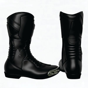 Chaussures de moto sur mesure pour adulte, en cuir véritable rouge, hauteur de la cheville, confortables - Product Image 4