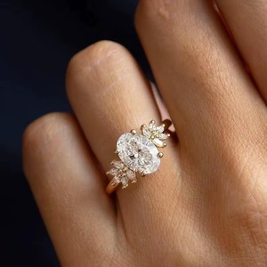 Bague de luxe unisexe en argent 925 plaqué or 14 carats certifiée IGI, la plus vendue, idéale pour mariage et fiançailles, disponible à l'exportation - Product Image 3