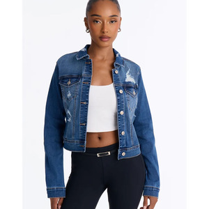 Women Striped Denim <b>Jeans</b> Coat Women's Spring and Autumn New Design <b>Jacket</b> Top Women's Denim Supplier From Twin City - Product Image 1