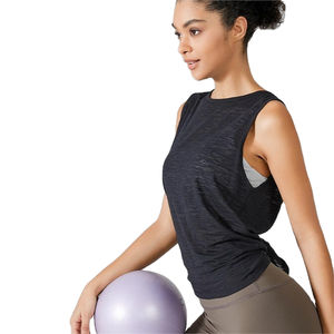 Camiseta sin mangas de secado rápido, corte ajustado, con estampado personalizado, para mujer, ropa deportiva al por mayor, informal, 100% algodón. - Product Image 1