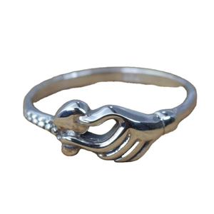 925 Sterling Silver Claw Setting <b>Plain</b> Unisex <b>Ring</b> Gift for Valentine Anniversary Party-Trendy Handmade Jewelry Third Party - Product Image 1