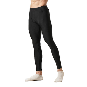Leggings de Compresión Largos para Hombre, Negros, Cintura Elástica, Spandex, Poliéster, Algodón, Secado Rápido - Product Image 2