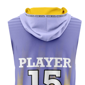 Maillot de football sans manches à capuche pour garçons, motif éclair sublimé, personnalisable avec nom d'équipe et numéro de joueur, vêtements pour adolescents - Product Image 3