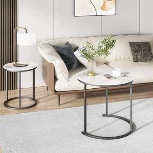 Mesa de Centro Redonda con Tapa de Madera, Mesa Auxiliar Moderna para Sala de Estar, Decoración del Hogar - Product Image 5