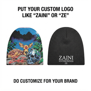 Gorros de Punto Acrílicos Premium de 320 GSM, Suaves y Cálidos, Negros, con Bordado Personalizado, Parche Impreso, OEM, ODM, Gorros de Invierno - Product Image 1