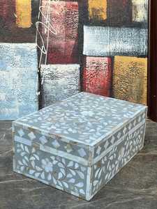 Trendy Luxury Mother of Pearl Jewelry <b>Box</b> Handmade Mosaic <b>Storage</b> Organizer for Jewelry, Accessories, Keepsakes & Stylish Decor - Product Image 4