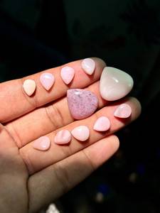 MAHNAJ GEMS 5MM Natural Pink Opal Pear Gemstone Lot Wholesale Polished Loose Pink Opal Cabochons Bulk for Jewelry Making JAIPUR - Product Image 3