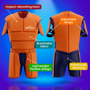 Combinaison de protection corporelle de rugby personnalisable, rembourrage en mousse haute densité, équipement de protection contre les impacts pour des tackles sécurisés avec ajustement réglable - Product Image 2