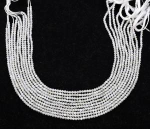 AAA White Moonstone Micro Faceted Round <b>Ball</b> Beads 3 MM Natural White Moonstone Gemstone Beads 13 Inch Faceted White Moonstone - Product Image 1