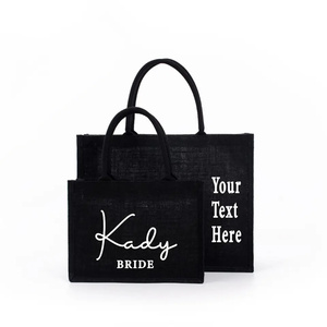 Sac fourre-tout en toile de jute, coton naturel et lin, laminé, réutilisable, à fort pouvoir adhésif, personnalisable avec logo, idéal pour cadeaux et shopping - Product Image 3