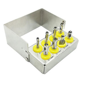 Kit de 8 forets trephines pour implants dentaires, en acier inoxydable plaqué or plasma, certifié CE ISO, fabricant OEM Java Surgical JS-DLI-004 - Product Image 6