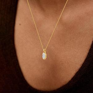 Colgante de Diamante Ovalado de 1.00 CTW Creado en Laboratorio en Oro Rosa de 10 Quilates, Joyería para Mujer, Diseño de Lujo - Product Image 2