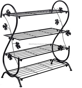 Handmade Double Tier Stackable Iron <b>Shoe</b> <b>Rack</b> with Powder Coating and Galvanization Welded Assembly Required for Living Room - Product Image 6