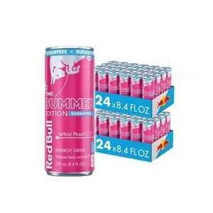 เครื่องดื่มชูกำลังเรดบูล ซัมเมอร์ พีช ปี 2025 ขนาด 250 มล. แพ็ค 24 กระป๋อง ผลิตในสหรัฐอเมริกา - Product Image 1