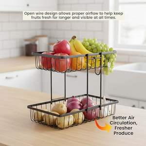 Panier de rangement métallique profond avec design ouvert, organisateur en fil métallique empilable pour étagère de placard - Product Image 1