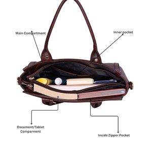 ZOLO LEATHERS Women's Durable Genuine Leather Satchel <b>Handbag</b> | Stylish <b>Small</b> Top Handle Travel Bag with Adjustable Strap - Product Image 2