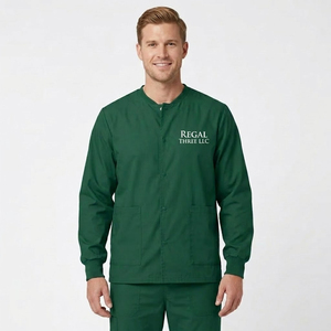 Hospital <b>Scrub</b> Jackets 2 Pockets Medical Nursing Jacket Nursing Button-Up <b>Scrub</b> <b>Top</b> Custom Logo Nurse Jackets - Product Image 6