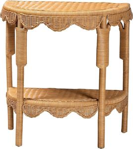 Minimalist Rattan <b>Console</b> <b>Table</b> Wooden Entryway Cabinet with Handwoven Cane Panels and Spacious <b>Storage</b> - Product Image 3