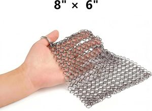 Silver Plated Stainless Steel Chainmail <b>Wall</b> Hanging Modern Home Decoration Irregular Shape Welded Metal Craft - Product Image 3