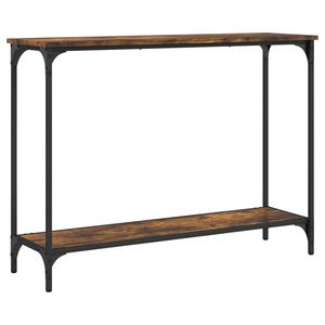 Table console en chêne fumé et métal, produit en bois d'ingénierie de taille standard - Product Image 2