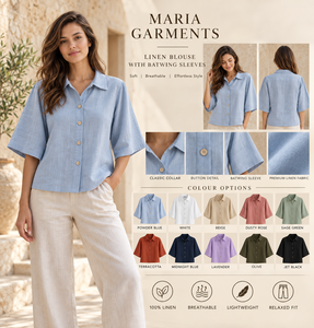 Premium Womens <b>Linen</b> Cotton 2-Piece Co-Ord Set Short Relaxed Button Shirt <b>Wide</b>-<b>Leg</b> <b>Trousers</b> Summer Casual Resort Wear - Product Image 2