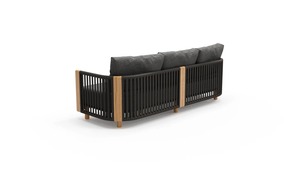 Modern Outdoor Teak Wood <b>Sofa</b> <b>Set</b> with Rope Design, Garden Patio Furniture <b>Set</b> with <b>Cushions</b>, Luxury Minimalist Living <b>Set</b> for H - Product Image 6