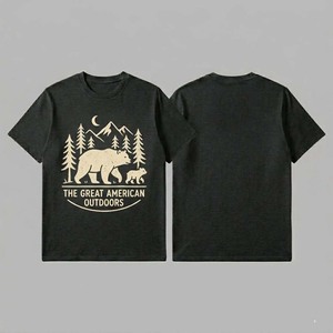 เสื้อยืดพิมพ์ลายทรงหลวมสำหรับผู้ชาย แขนสั้น สไตล์สตรีทแวร์ ผ้าฝ้าย 100% ผ้า Worsted ป้องกันการเป็นขุย น้ำหนัก 220 กรัม ขายส่งในสหรัฐอเมริกาและยุโรป - Product Image 2