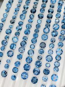 ZUBEDA GEMS and JEWELRY พลอยโทแพซลอนดอนบลูธรรมชาติทรงกลมเจียระไนแบบบริลเลียนท์ น้ำหนัก 20 กะรัต ได้รับการรับรองจาก IGI ขนาด 10 มม. สำหรับทำเครื่องประดับ - Product Image 5