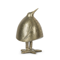 Figurine d'oiseau en aluminium doré Pinna 8x8 cm, faite à la main, décoration moderne pour mariage, maison, salon, bureau, élégante et décorative