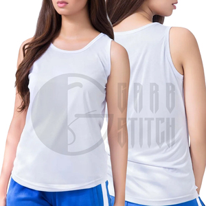 Camiseta sin mangas de punto para mujer, cuello redondo, color negro, transpirable, de poliéster, informal, para hacer ejercicio - Product Image 6