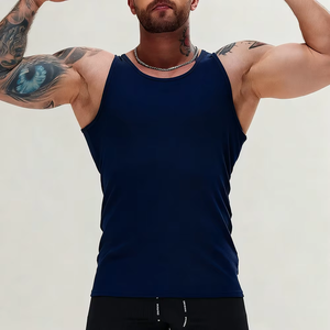 Camiseta Deportiva Personalizada Ajustada de Canalé 2x2 para Hombre, Transpirable, Lisa, para Gimnasio, con Estampado Serigrafiado - Product Image 5