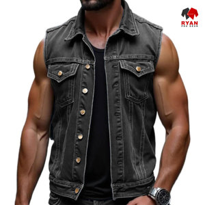 Gilet en jean personnalisé Ryan Pro Gear pour hommes, tissu confortable et respirant avec logo personnalisé - Product Image 1