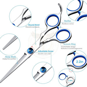 High Quality Stainless Steel <b>Barber</b> Scissors <b>Set</b> Professional Hair Cutting Thinning Salon Shears Kit Lightweight for Grooming - Product Image 6